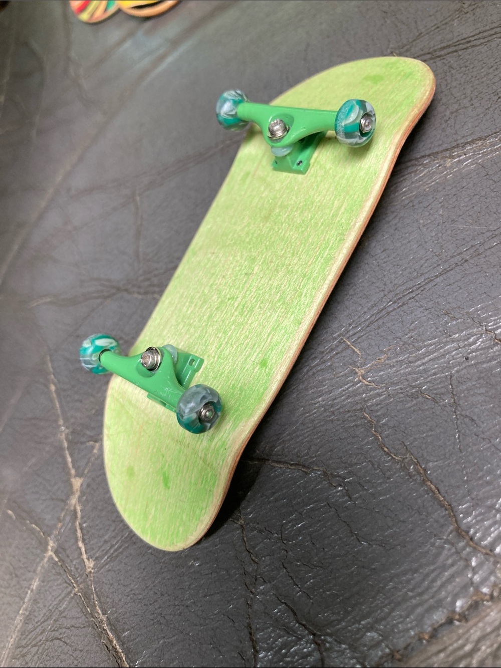Green Kids Fingerboard Skateboard - Unbranded and used